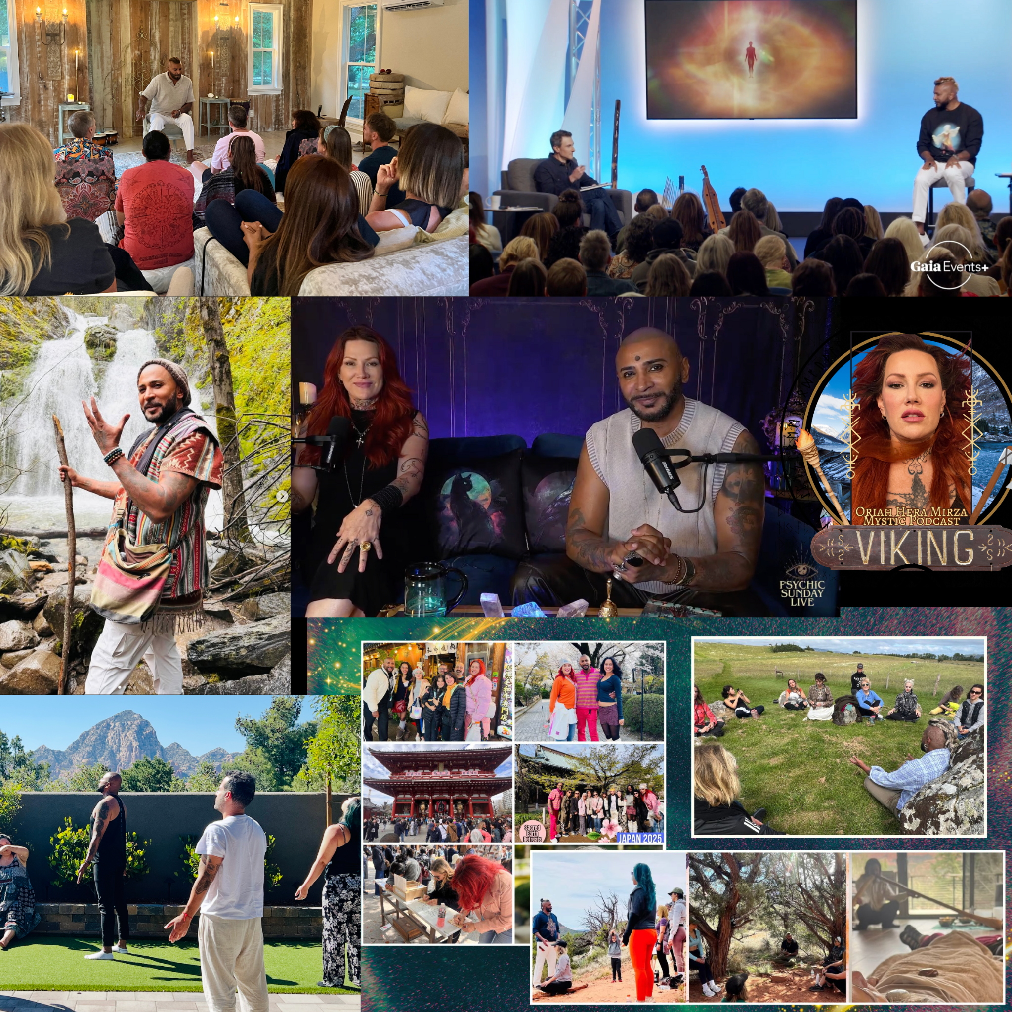 Riz and Oriah in interviews and live gatherings